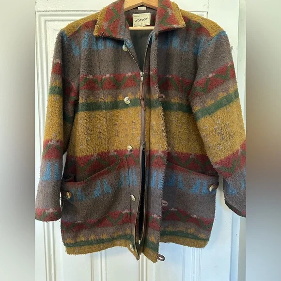 Vintage southwestern Multicolor Patterned Men's Jacket size M - Picture 3 of 15